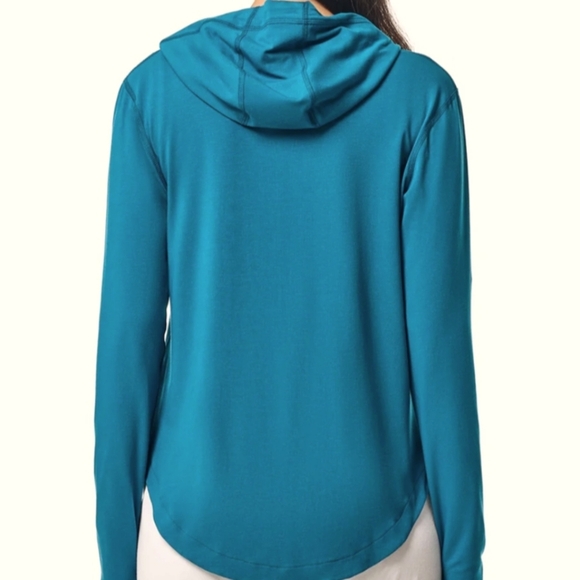 Coolibar Lumaleo Zip-Up Hoodie UPF Sun Protection Teal Blue Women's Small - Picture 4 of 11